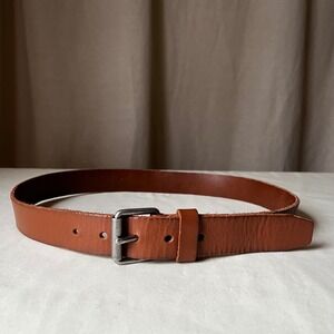 J.Crew Women's Tan Leather Belt 1.25" Classic Brown Minimalist Size 30